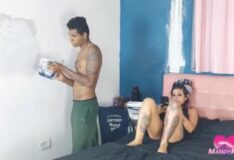 Pedreiro novinho come o cuzinho da patroa